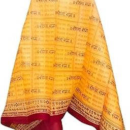 Desi Legacy Sita Ram Cotton Cloth | 180x91 cm Deep Red Religious Fabric with Repeated ॥सीता राम Mantra | Traditional Hindu Shawl for Puja, Temple, Bhajan & Spiritual Use-49