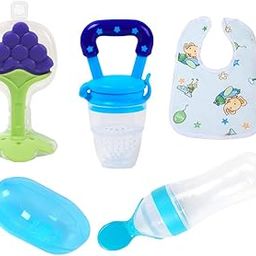Muma's Love Baby Teething Silicone Bpa Free Natural Organic Freezer Safe Teethers for Newborn Infant, Soft & Textured-Babies Shower Gift (5 pcs Combo Blue)-17