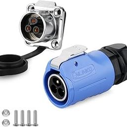 CNLINKO LP-20 Industrial Waterproof Connector IP68 Circular Connector Quick Plugging Aviation Connector Fast Release Pin with Protection Devices Connector M20 2-12 Pin Flange Socket (3 Pin)-25
