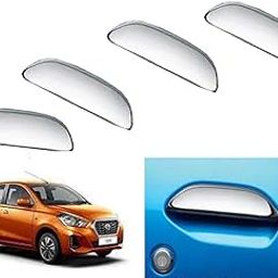 Auto E-Shopping Car Handle Latch Cover Scratch Guard Chrome Finish Front Rear Compatible for Datsun Go Set of 4 Pieces-image-1
