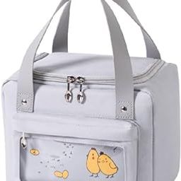 Kuber Industries Lunch Bag | Tiffin Storage Bag | Office Lunch Bag with Handle | Lunch Bag for Camping | Front Pocket Lunch Bag | Thermal Insulated Lunch Bag | RH215-GRY | Gray-image-54