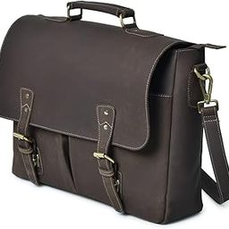 Vintage Leather Briefcase Premium Full Grain Satchel Bag for Work & Study-picture-38