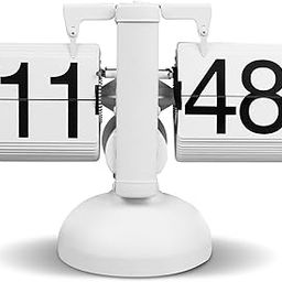 SCOAGE Flip Desk Clock Mechanical Retro Design Auto Flip Desk Digital Display Battery Powered Flip Down Clock for Home Office Decor (White)-image-76