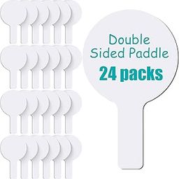 24 Pieces 5 x 9 Inch Dry Erase Paddles - Handheld Double Sided Small White Boards - Answer Board for Students, Teaching, Classroom, Kids Voting, Auctions-image-30