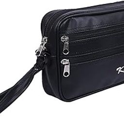 Kuber Industries Multiuses Soft Lether Messenger Bag/Toilerty Bag For Travel, Office, Business (Black) 52KM4010-picture-20