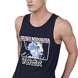 Official My Hero Academia Mens Navy Blue Graphic Printed Regular Fit Vest for Young Men-image-36