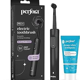 Perfora PRO Oscillating Electric Tooth Brush & Dream White Teeth Whitening Toothpaste Oral Care Combo | 2 Years Warranty | Rechargeable Electric Toothbrush For Men & Women, 8800 RPM, 2 min Auto Timer-5