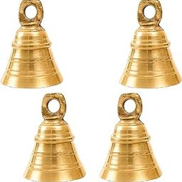 Spillbox Traditional Brass Bell/Ghanti for Pooja/Worship for Temple Home Decorative Brass Pooja Room Bells (4)-image-0