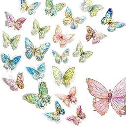 HASTHIP® Butterfly Stickers Set - Ice Crystals Holographic Shiny Transparent Resin Waterproof Stickers Decals for Scrapbooking Supplies Bullet Journals Daily Planner Laptop (80 Pieces with 4 Themes)-image-18