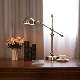 CITRA Traditional Vintage Lamp, Antique Style Desk Lamp Fixture, Satin Brass Finish, Metal for Home and Office Table-31