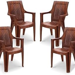 MAHARAJA Plastic Chair | Plastic Chair for Home, Living Room | Bearing Capacity Upto 200Kg | Matte Finish | Strong and Sturdy Structure (Teakwood, Pack of 4)-image-45