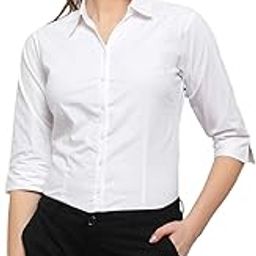 Blue RoninWomen 3/4 Sleeve Stylish Western Official Formal Shirts for Women Regular fit Shirts for Women-11