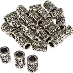 Club Bollywood®24Pack Viking Rune Pendant Charm Bead Norse Nordic Pendant Hair Beard Bronze| Fashion Jewelry | Necklaces & Pendants|24 Piece of Viking Rune Beads-picture-25
