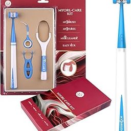 MyOrl Care Kit-Complete Oral Care Combo (Pack of 4) | 3-Sided Toothbrush with 2 Heads, Ready-to-Use Floss, Stainless Steel Tongue Cleaner & EazyPick Toothpick | Full Mouth Hygiene Kit | Light Blue-image-83