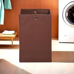 Kuber Industries 80L Foldable Laundry Basket for Clothes with Holding Rings | Cloth Storage Box for Washing | Kids Toys & Unwashed Dirty Dress Bins Bucket for Storage | Plain Brown-image-32