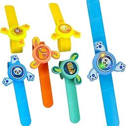 FunBlast Wrist Band for Kids – Set of 2 Pcs Kids Wrist Band for Boys and Girls Spinning Slap Band Cute Bracelet Wrist Band with LED Light Up, Return Gift for Kids – Random-39
