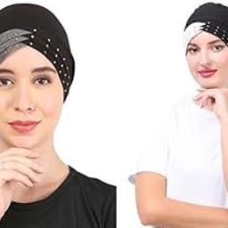 Pure Cotton Turban Design 3 layer Muslim Women Under Hijab cap-image-38