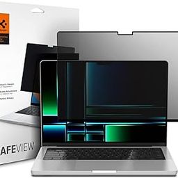 Spigen SafeView Privacy Filter Screen Protector Guard for MacBook Pro 14 inch (M4 / M4 Pro / M4 Pro Max / M3 series / M2 series / M1 series) - 1 Pack-25