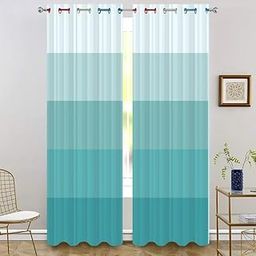3D Green Shaded Digital Printed Polyester Fabric Curtain for Kides Room,Bed Room Living Room Color Green Window/Door/Long Door (D.N.A1496) 4 x 7 Feet Pack of 1-image-79