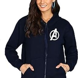 Avengers Women's Zipper Cotton Hooded Hoodies Jacket with Zip & Pocket Stay Warm and Stylish with Winter Hoodies for Women Trendy Designs Comfortable Fit and Quality Materials Perfect for Cold Weather Fashion-image-27