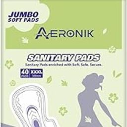 Aeronik XXXL Sanitary Pads with Wings, 40 Count, 7-Layer Protection, 100% Cotton, Day & Night Protection-67