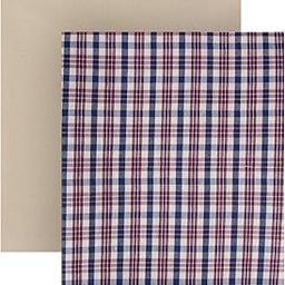 Maharaja Men's PolyBlend Unstitched Checks Shirt and Matching Trouser Combo Set (Red-Beige, 2.25meter-35 Panna, Free Size)-2