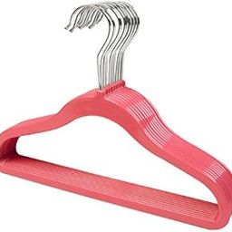 Only Hangers 12" Childrens Flamingo Pink Slim-Line Hanger w/o Non Slip Velvet Finish-image-61
