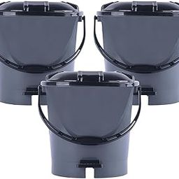 SAFE CHOICE Pack of 3 Plastic Dustbin for Home with Pedal, Lid & Handle | 7 Ltr Dustbin for Kitchen, Bathroom & Office | Garbage Bin for Wet or Dry Waste | Check Dhakkan- Grey & Black-13