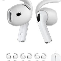 Mizi [6 Pair] Silicone Ear Hooks for AirPods 4th Generation 2024 [Added Storage Pouch][NOT Fit in Case] Anti-Slip Sport Ear Tips Grip Accessories - White-image-62