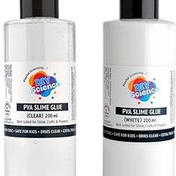 DIYScience® Premium PVA Slime Glue - Clear and White (200ml Each) for Super Smooth, Shiny, and Stretchy Slime. Safe, Dries Clear, Washable-picture-10