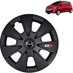 PRIGAN Wheel Cover for Hyundai EON 12 Inch Matte Black Wheel Cap (Available in 12,13,14,15 Inch) (Set of 4 Pcs) (Press Fitting) Model- GTX Matte BLACK-12-image-22