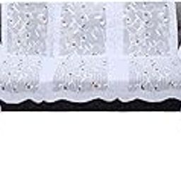 Kuber Industries Floral Leaf Design Cotton 5 Seater Sofa Cover Set with 6 Pieces Arms Cover KUBMART11960, 178 x 74 x 1 cm - Set of 16 (White)-26