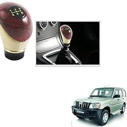 KOZDIKO Leatherette Wooden Finished Gear Knob Beige Car Gear Shift knob for Mahindra Old Scorpio-image-71
