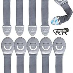 Kids Station Furniture Safety Locks For Baby Safety - Strong And Adhesive Child / Toddler / Infants Safety Locks For Drawers,Cabinets,Fridge And Cupboard - Baby Proofing Product -Pack Of 10 (Grey)-image-56