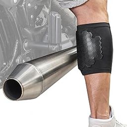 Motorcycle exhaust pipe burn protective sleeve- leg guard fits both men and women calf jacket to protect your legs from extreme heat protection for any motorcycle muffler exhaust or pipes-image-56