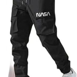 New Men's Lycra Midrise Elastic Waist Trackpant (NASA_Black_28_S)-image-89