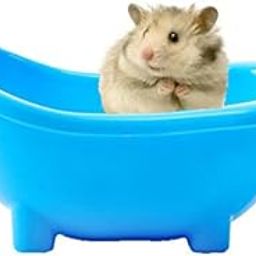 Sage Square 19cm Bath Sand Tub Cum Bathroom for Hamster/Dwarf/Gerbil/Chinchilla/Mice (Blue)-1