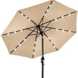 Invezo Led Metal center Pole Tilting Center Pole Outdoor Garden Umbrella with Solar Panel (9 ft dia) with Base-image-67