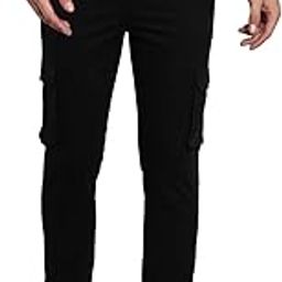 Solid Cotton Cargo Joggers for Men Tapered Fit, Mid Rise, Ankle Length, Multi-Pocket Drawstring Stretchable Cargos for Men, Casual Trousers-image-18