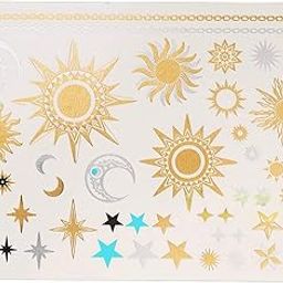 S.A.V.I 3D Temporary Tattoo Golden And Silver Metallic Sticker Wrist Arm Peacock Feathers Design Size 21x15CM - 1PC. (57-1)-picture-50