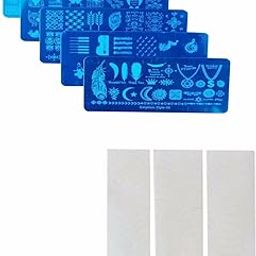 FOK Combo of 5pc Rectangular Nail Art Random Design Stamping Image Plate And 1 Pc French Manicure Nail Art Tip Sticker-3