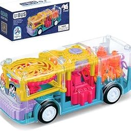 Storio Concept Transparent 3D Gear Simulation Bus Car | 360 Degree Rotation | Auto Turning Feature | Interactive Lights & Sounds Mechanical Bus Toys for Kids Boys & Girls-22