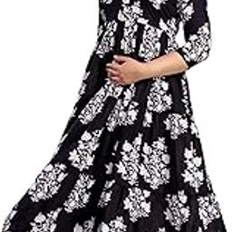 Women's Rayon Maternity Dress Easy Breast Feeding Dress Western Dress with Zippers for Nursing Pre and Post Pregnancy-image-46