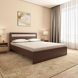 Nilkamal Akin Engineered Wood Queen Bed Without Storage | Walnut-image-18