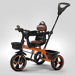 Baybee Albine 2 in 1 Baby Tricycle With Adjustable Parental Control, Safety Guardrail & Cushion Seat for 1.5 to 5 Years (Orange)-image-65