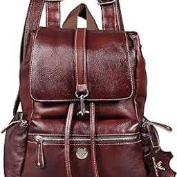 Genuine Leather Stylish Women's Backpack Use for College|School|Office|Travel-image-18
