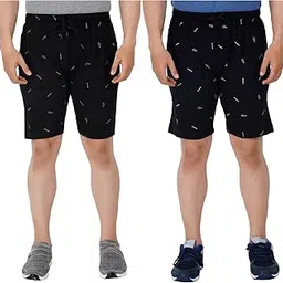 guide Men's Regular Fit Printed Cotton Shorts (Pack of 2) (GF_ P6_Shorts-New_Black_Navy-L)-picture-5