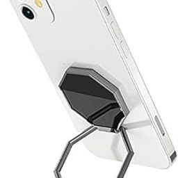 KolorFish Ring Holder Finger Kickstand, Foldable 360° Rotation Mobile Phone Stand for Desk, Magnetic Car Mount, Metal Multi-Angle for Phone Back Grip (Black)-picture-30