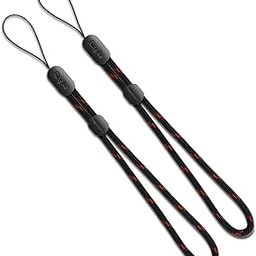 Ringke Lanyard Wrist Strap Compatible with Cellphone, Phone Cases, Keys, Cameras & ID MP3 QuickCatch Adjustable String [Black Ruby] [2 Pack]-picture-0