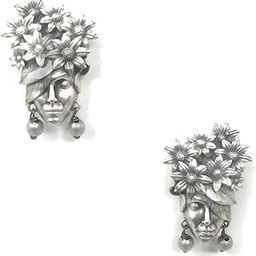 India | Earrings For Women & Girls | Oxidised Silver Face Silver Replica Earrings | Elegant Nature-Inspired German Silver Oxidised Earrings for Women & Girls | Unique and Light Weight-23
